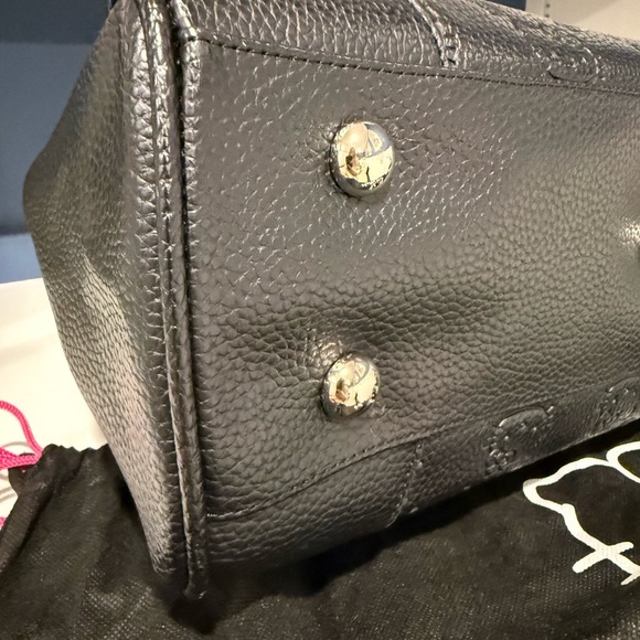 Vintage Hello Kitty Black Embossed Leather Tote - Picture 6 of 13